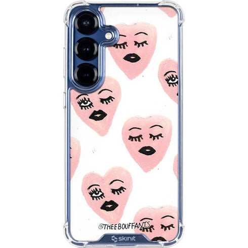 Bouffants and Broken Hearts Winking Hearts Galaxy S25 Clear Case
